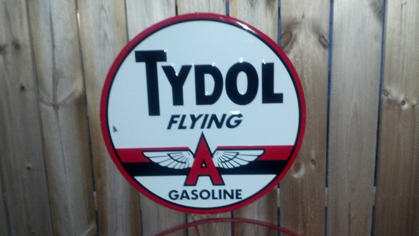 LARGE TYDOL GASOLINE TIN SIGN METAL ADV SIGNS