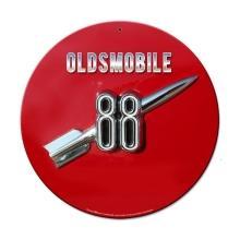 OLDSMOBILE 88 GENERAL MOTORS ROUND METAL SIGN 14