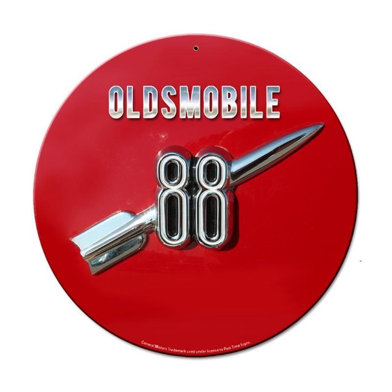 OLDSMOBILE 88 GENERAL MOTORS ROUND METAL SIGN 14