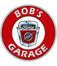 BOB'S F-100 GARAGE PERSONALIZED ROUND METAL SIGN 12