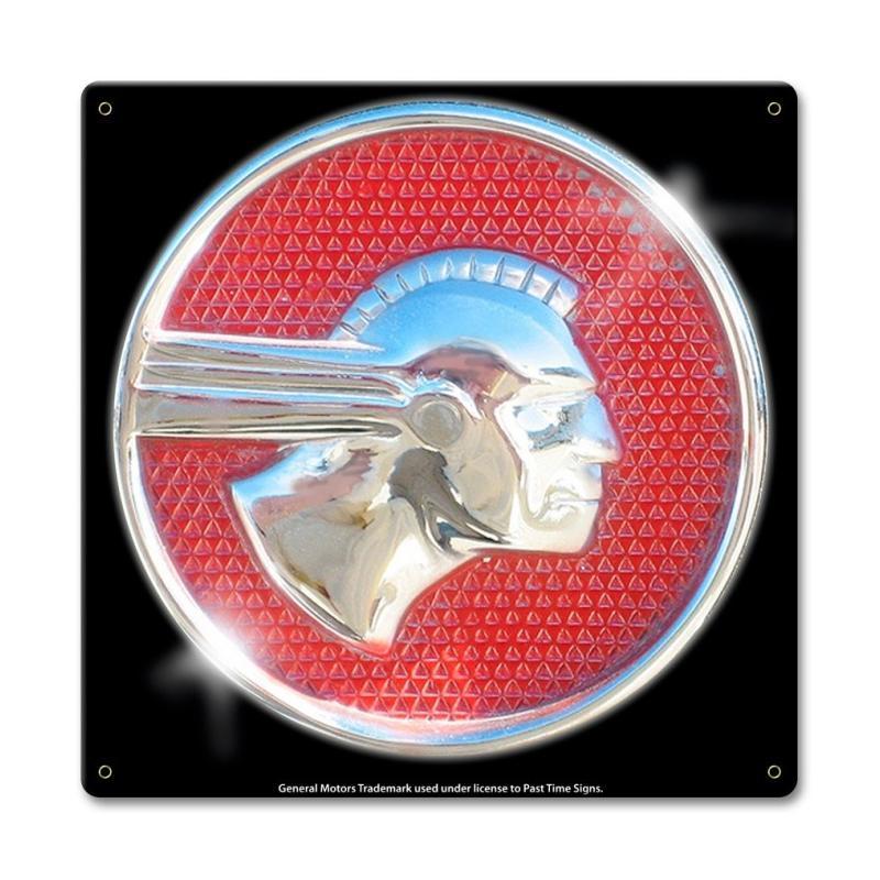 PONTIAC INDIAN EMBLEM ROUND METAL SIGN 12