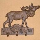 MOOSE COAT RACK CAST IRON 3 HOOK WALL HANGER