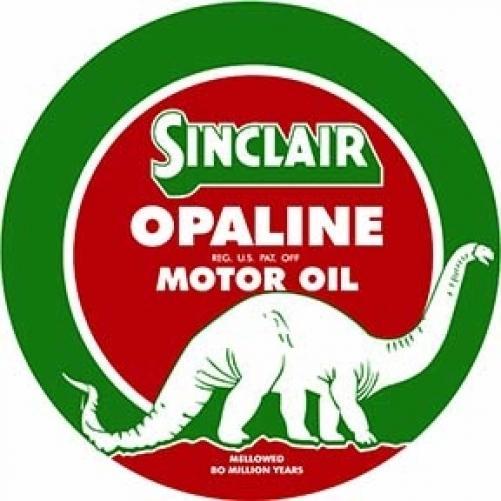 SINCLAIR OPALINE ROUND METAL SIGN 18