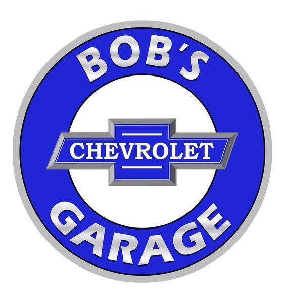 BOB'S CHEVROLET GARAGE PERSONALIZED ROUND METAL SIGN 12