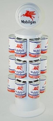 MOBILGAS MOTOR OIL CAN RACK LIGHTED TOPPER 32 FL. OZ