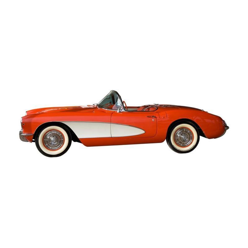 1957 RED CORVETTE CUSTOM METAL SHAPE SIGN 36