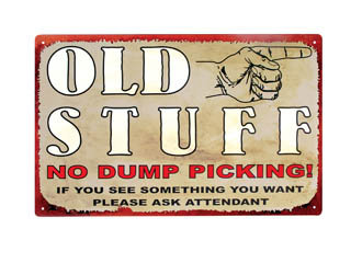OLD STUFF METAL TIN SIGN