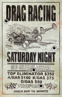 DRAG RACING SATURDAY NIGHT SIGN RETRO CAR AUTO SIGNS D