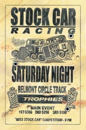STOCK CAR RACING SATURDAY NIGHT METAL SIGN