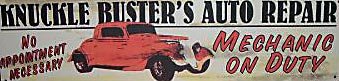 KNUCKLE BUSTERS AUTO REPAIR TIN SIGN METAL POSTER SIGNS