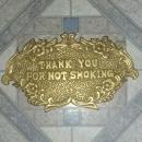 OLD SOLID BRASS CASH REGISTER THANK YOU FOR NOT SMOKING SIGN