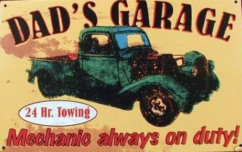 DAD'S GARAGE TIN SIGN