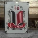 TRIUMPH PORCELAIN COATED SIGN RED
