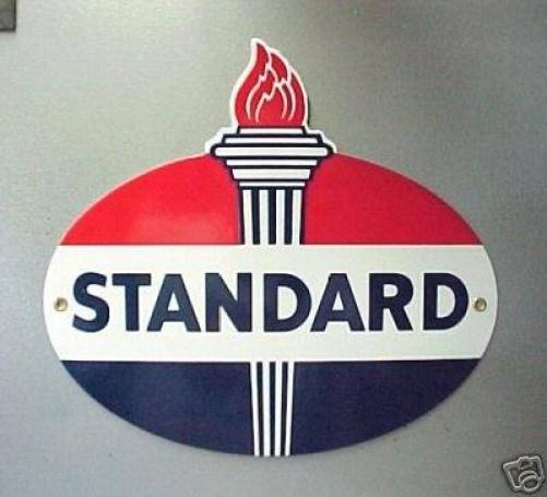 STANDARD OIL PORCELAIN COAT OVAL SIGN
