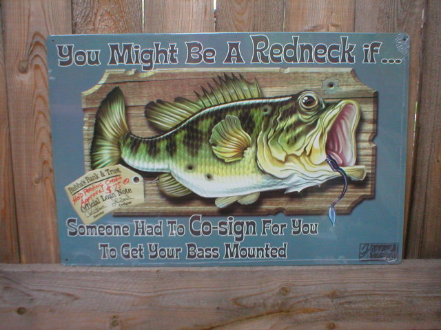 JEFF FOXWORTHY CO-SIGN FOR BASS TIN SIGN METAL SIGNS B
