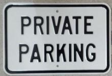 PRIVATE PARKING Heavy Metal STREET Sign