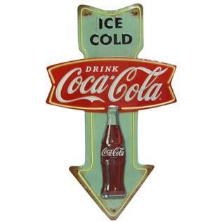 ICE COLD Drink COCA-COLA EMBOSSED Metal SHOP Garage MAN CAVE Sign 24