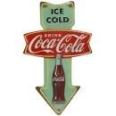ICE COLD Drink COCA-COLA EMBOSSED Metal SHOP Garage MAN CAVE Sign 24