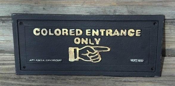 COLORED ENTRANCE ONLY Cast Iron SIGN