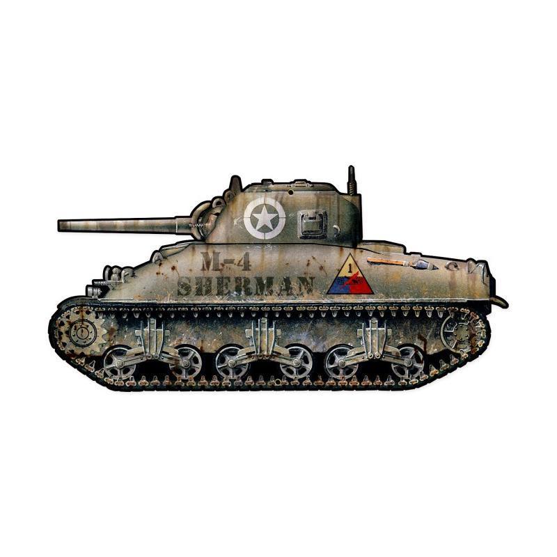 Sherman Tank CUSTOM Metal SIGN