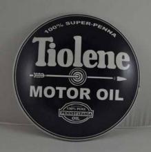 TIOLENE MOTOR OIL RETRO METAL DOME SIGN 12