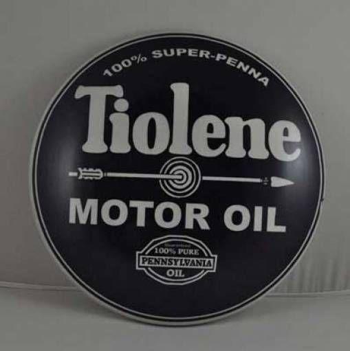 TIOLENE MOTOR OIL RETRO METAL DOME SIGN 12