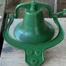 HAND PAINTED Green Large #2 Bell W/Yoke Cast Iron