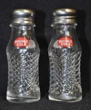 Clear Double Cola GLASS SALT PEPPER SET