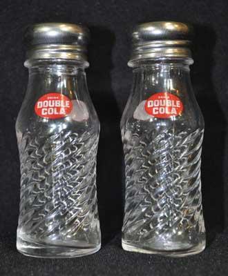 Clear Double Cola GLASS SALT PEPPER SET
