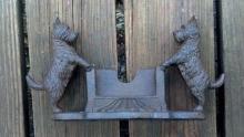 Two Scotty Business Card Holder HEAVY CAST IRON