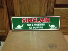 SINCLAIR No Smoking at Pumps PORCELAIN COATED SIGN S