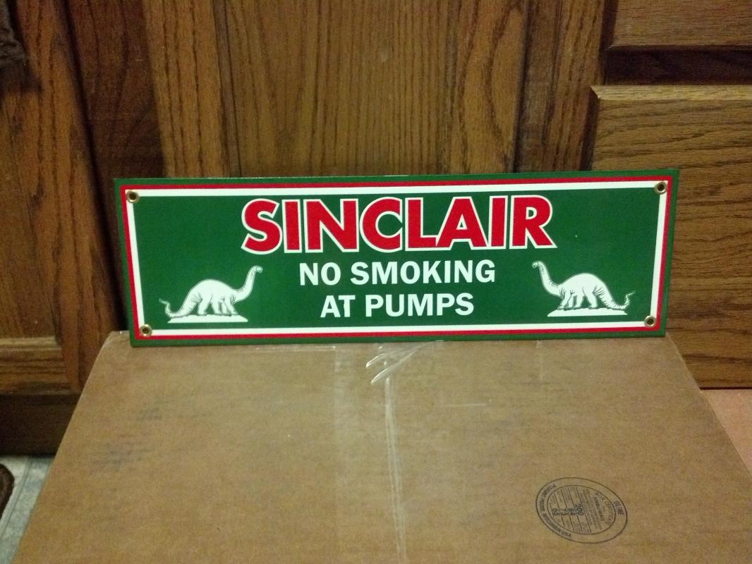 SINCLAIR No Smoking at Pumps PORCELAIN COATED SIGN S