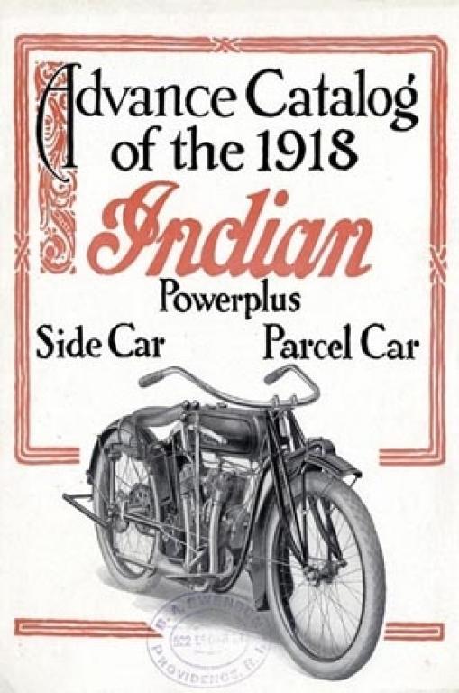 Indian 1918 Advance Catalog Side Parcel Car Heavy Metal Sign