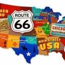 US Route 66 USA Map Custom Metal Shape Sign Past