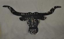 Auto Tag License Plate Metal Steer Head Wall Hanging L