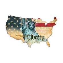 Liberty USA Map Custom Metal Shape Sign P