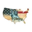 Liberty USA Map Custom Metal Shape Sign P
