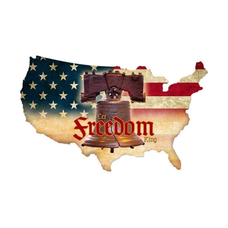Freedom Working USA Map Custom Metal Shape Sign P