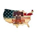 Freedom Working USA Map Custom Metal Shape Sign P