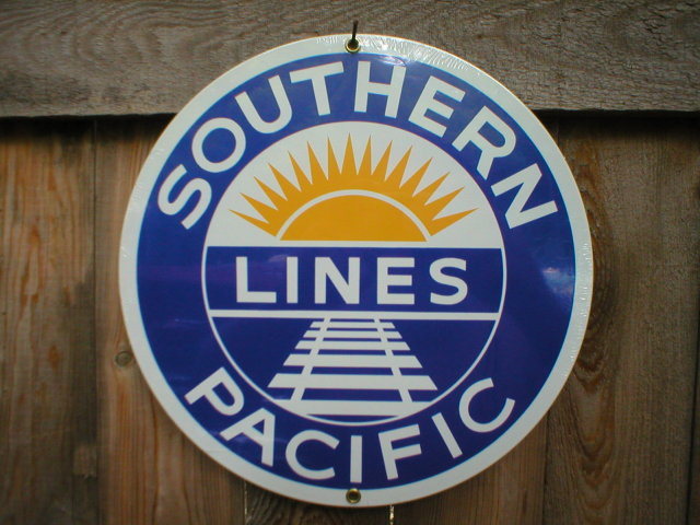 SOUTHERN PACIFIC PORCELAIN OVERLAY SIGN