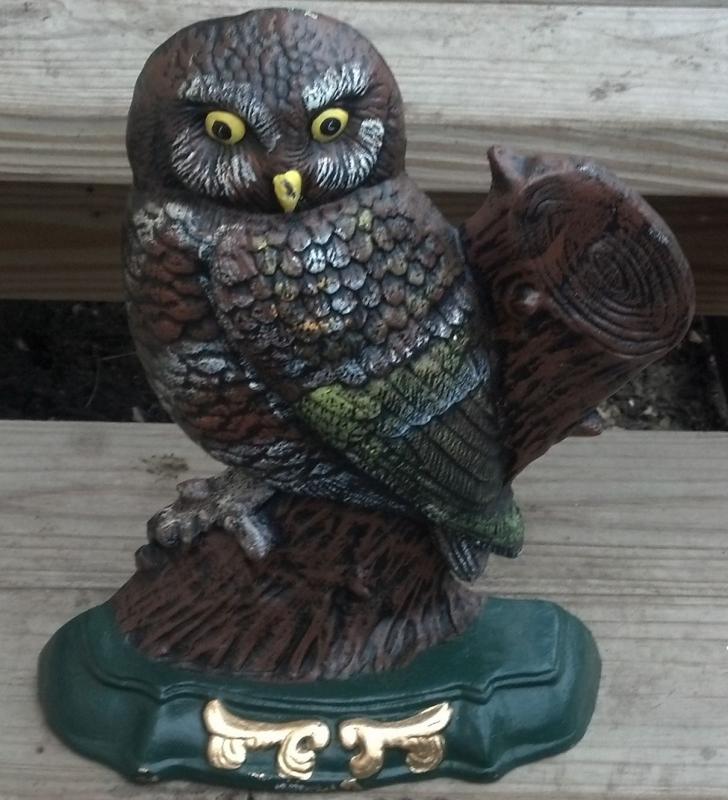 Owl Doorstop Large Cast Iron Cabin Man Cave Decor