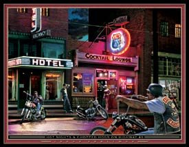 HOT NIGHTS TIN SIGN
