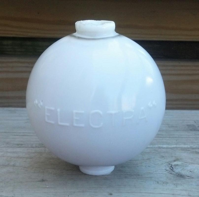 Electra Lightning Rod Ball White MilkGlass 4.5