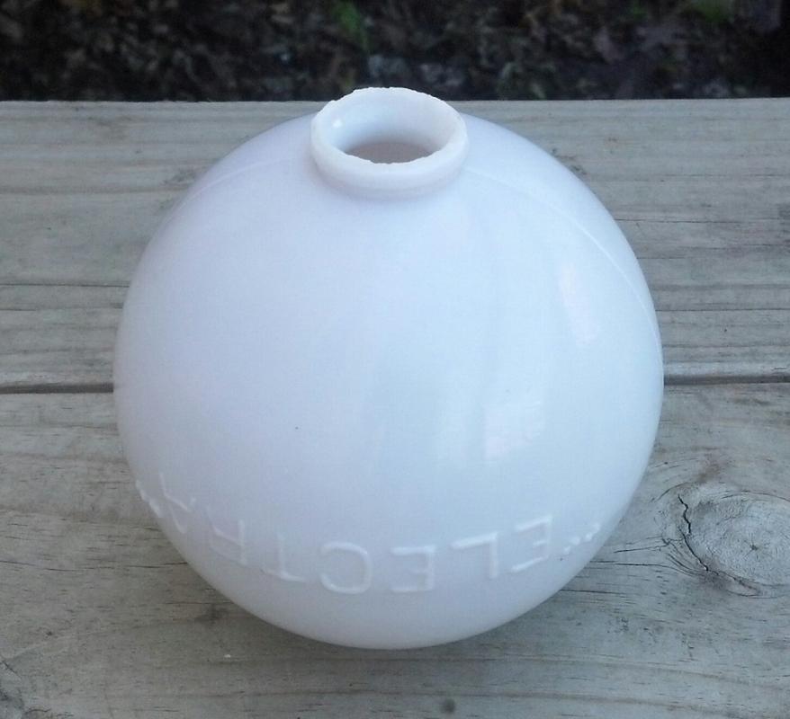 Electra Lightning Rod Ball White MilkGlass 4.5
