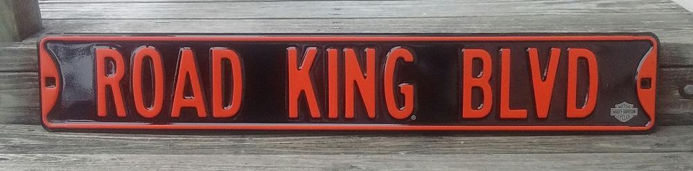 Road King Blvd Heavy Steel Street Road Sign 6x36 Garage Shop Decor