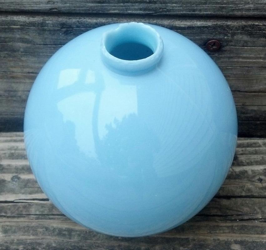 Blue MilkGlass Lightning Rod Ball Farm Home Roof Garden Cupolo Shop Decor