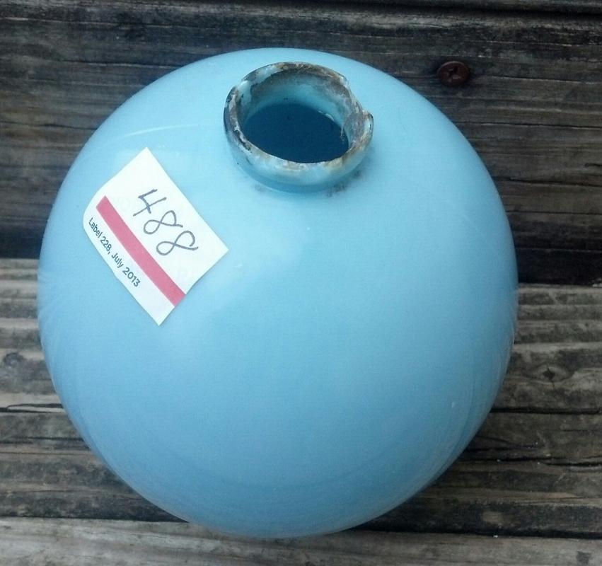 Blue MilkGlass Lightning Rod Ball Farm Home Roof Garden Cupolo Shop Decor