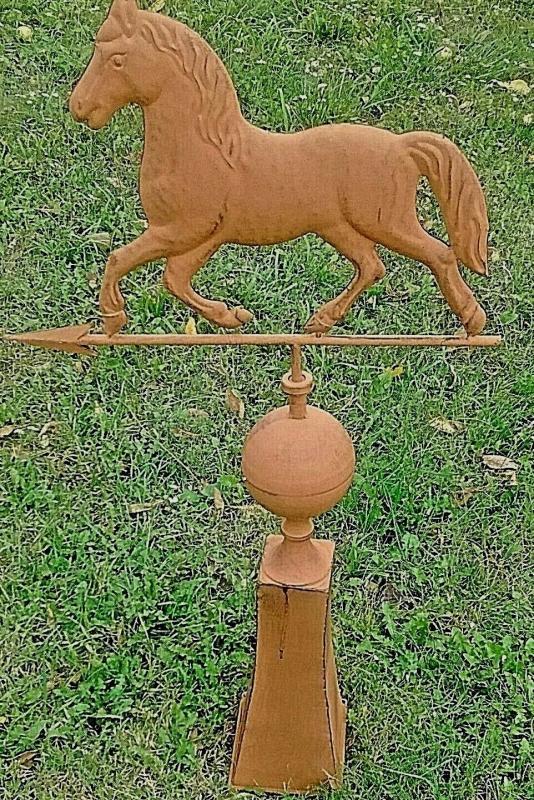 Horse Rustic Weather Vane and Stand Full Body Cabin Farm Home Roof Decor