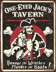 ONE-EYED JACK'S TIN SIGN