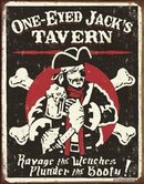 ONE-EYED JACK'S TIN SIGN